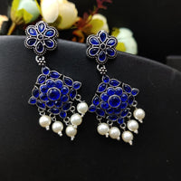 Designer Oxidized Stone Work Earring