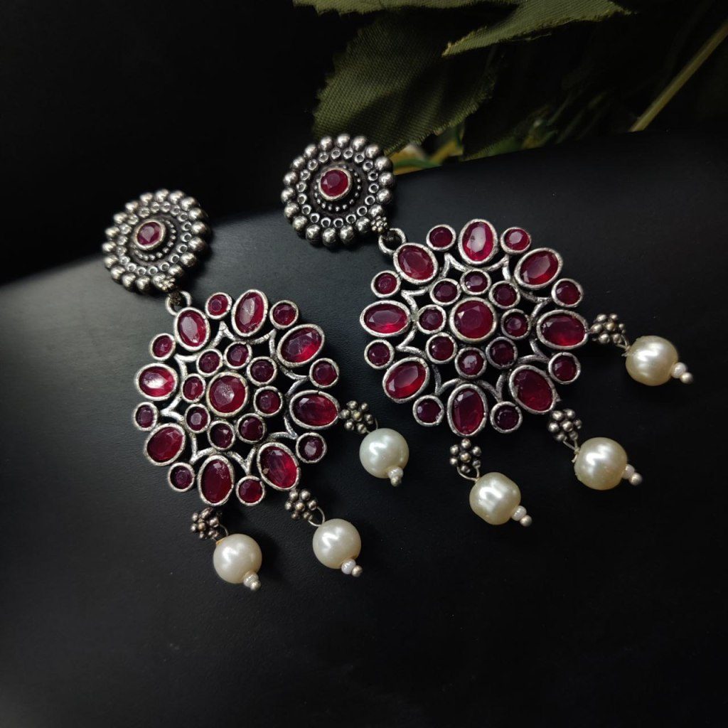 Oxidized Round Shape Daily Wear Earrings