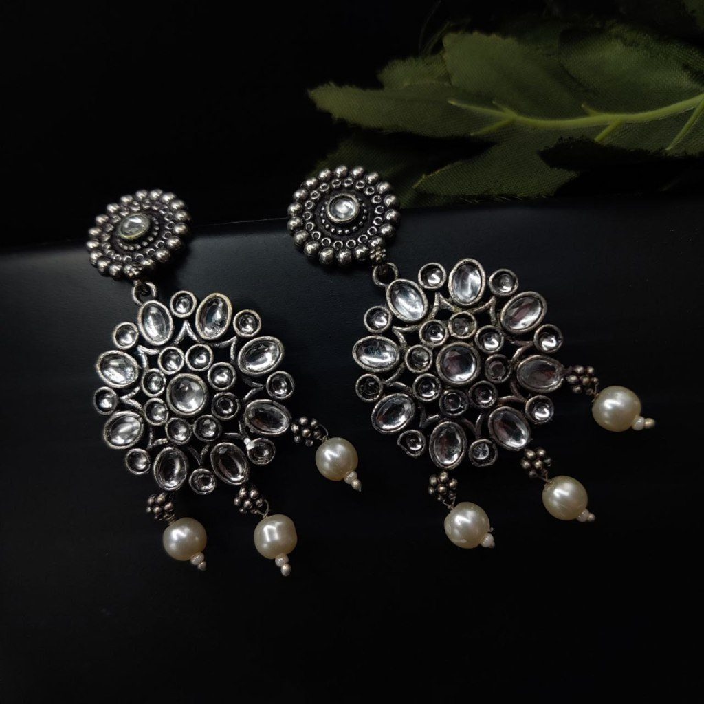 Oxidized Round Shape Daily Wear Earrings