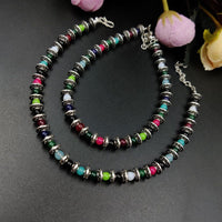 German Silver Oxidized Beads Anklet