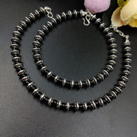 German Silver Oxidized Beads Anklet