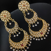 Gold Plated Chandbali Stud Dangler Earrings