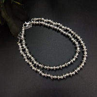 German Silver Oxidized Beads Anklet