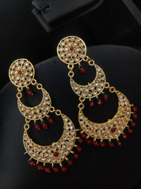 Gold Plated Chandbali Stud Dangler Earrings