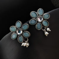 Antique Oxidized Replica Silver Polish Stud Earring