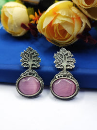 Monalisa Tree Silver Replica Stud Earrings